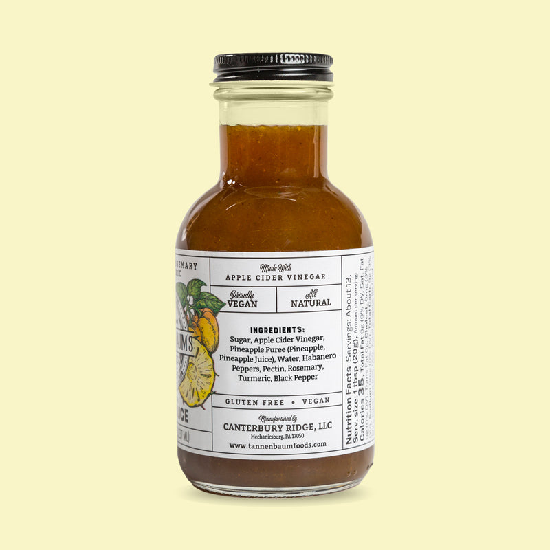Pineapple, Rosemary & Turmeric Botanical Hot Sauce Ingredients