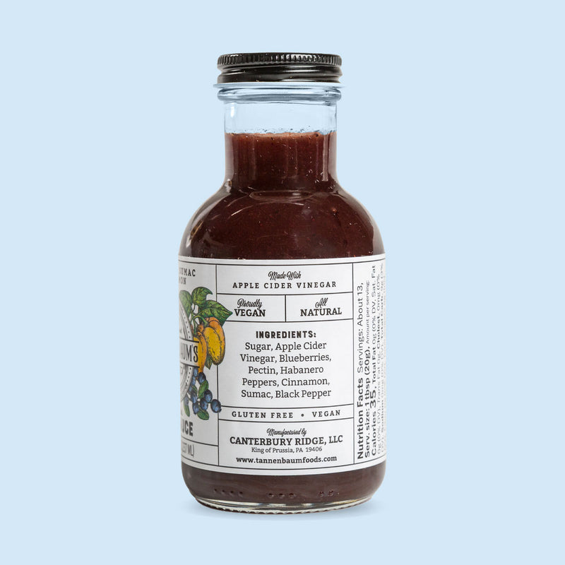 Blueberry, Sumac & Cinnamon Botanical Hot Sauce Ingredients